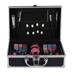 Casuelle aluminum make-up case dark blue glitter