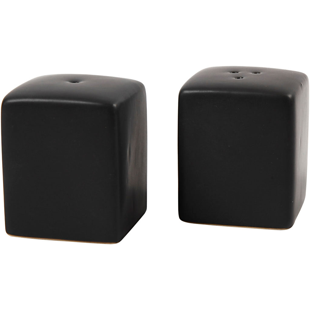 Set sale e pepe Creativ company, h: 6 cm, dimensioni 5x5 cm, opaco, nero, 6 set 1 scatola