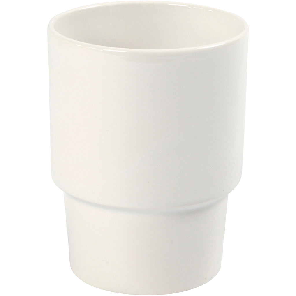 Tazza aziendale Creativ, h: 11 cm, d 8,5 cm, bianco, 1 pezzo