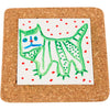 Creative Company Coaster con cornice di sughero, dim 15.5x15.5x1 cm, bianco, 10 pezzo 1 scatola