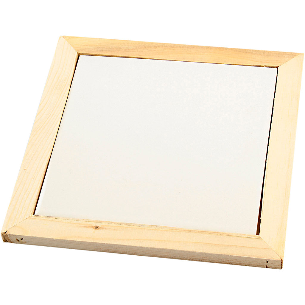 Posavasos de empresa Creativ con estructura de madera, medidas 15x15 cm, 10 piezas, 1 caja