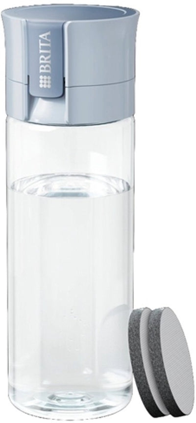 Brita - borraccia vitale per adulti - 0,6 l - azzurro - incluse 2 cartucce filtranti a microdischi - ideale per borracce