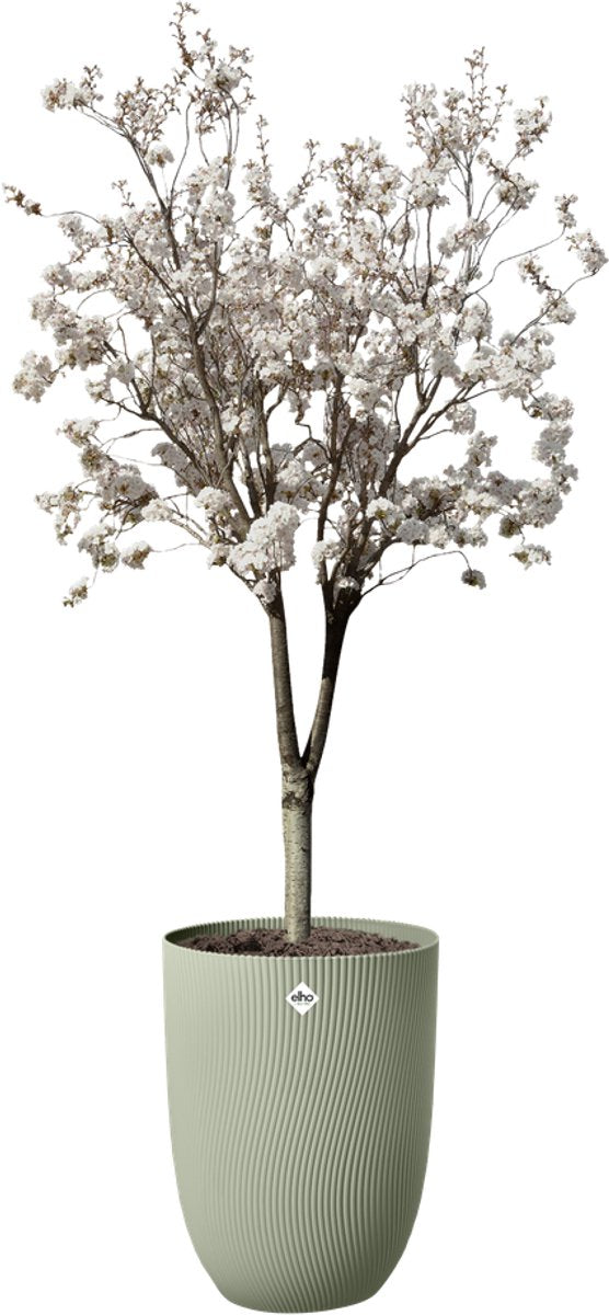 Elho sereh high 40 - macetero para interior exterior - plástico 100% reciclado - ø 39 x h 53,4 cm - verde escandinavo