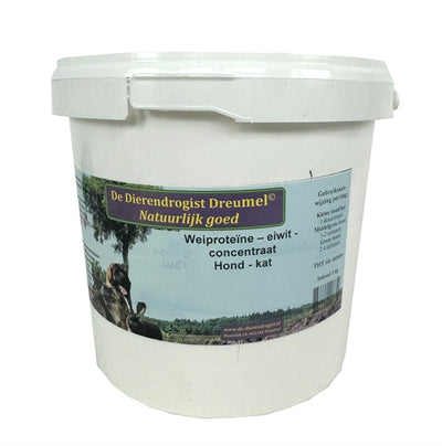 Dierendrogist Wei proteine eiwit concentraat hond kat