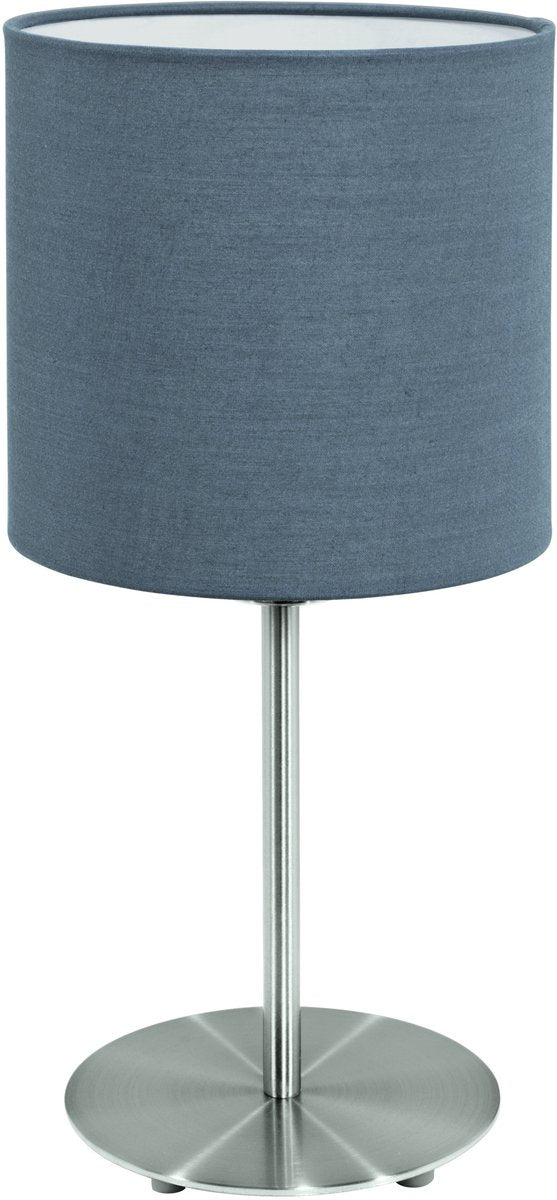 Lampada da tavolo Eglo pasteri - 1 luce - e27 - ø18cm - tessuto - grigio, antracite, bianco