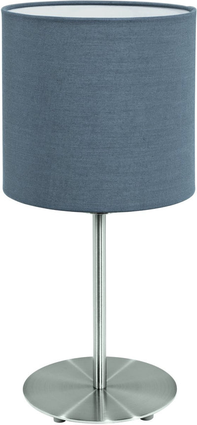 Eglo pasteri tafellamp - 1 lichts - e27 - ø18cm - stof - grijs, antraciet, wit