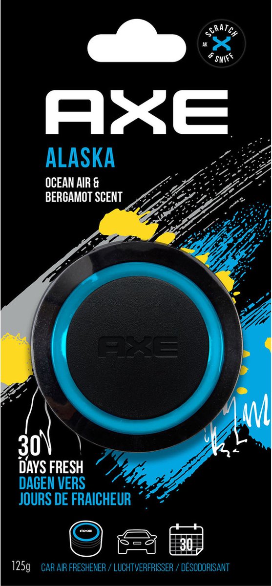 Lattina di gel deodorante per ambienti Axe Alaska nero blu