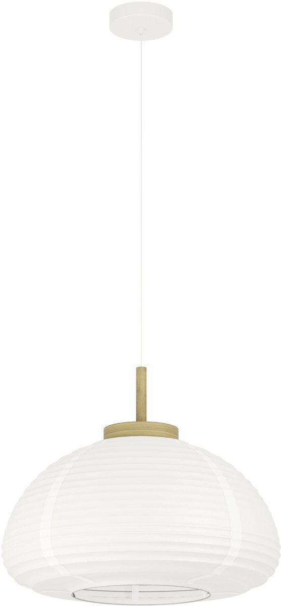 Lámpara colgante Eglo summerhill - e27 - ø 55 cm - blanco marrón - papel