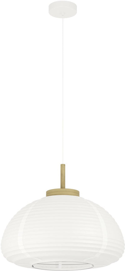 Eglo summerhill hanglamp - e27 - ø 55 cm - wit bruin - papier
