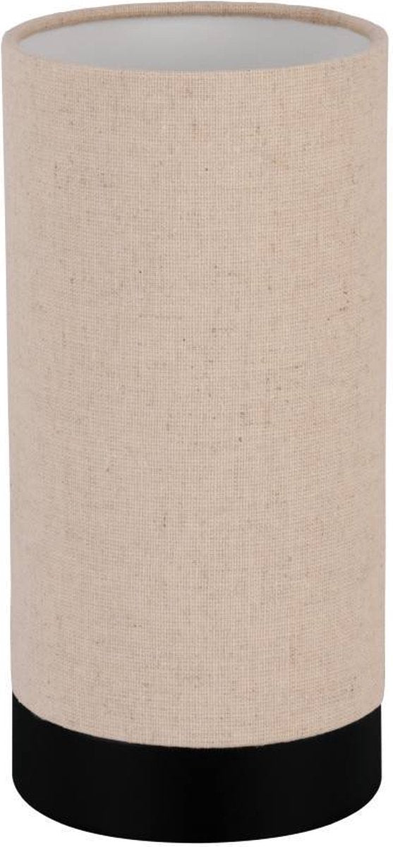 Lampada da tavolo Eglo feniglia - e27 - 25,5 cm - beige nero - lino