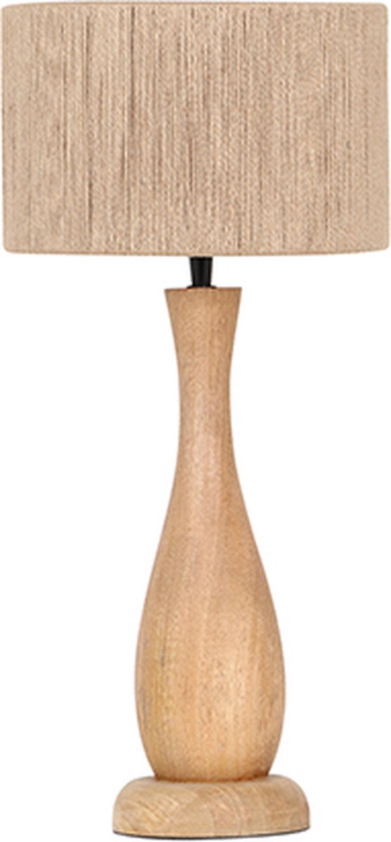 Trio toba - lámpara de mesa - natural - excl. 1x e27 4 w - interruptor de cable