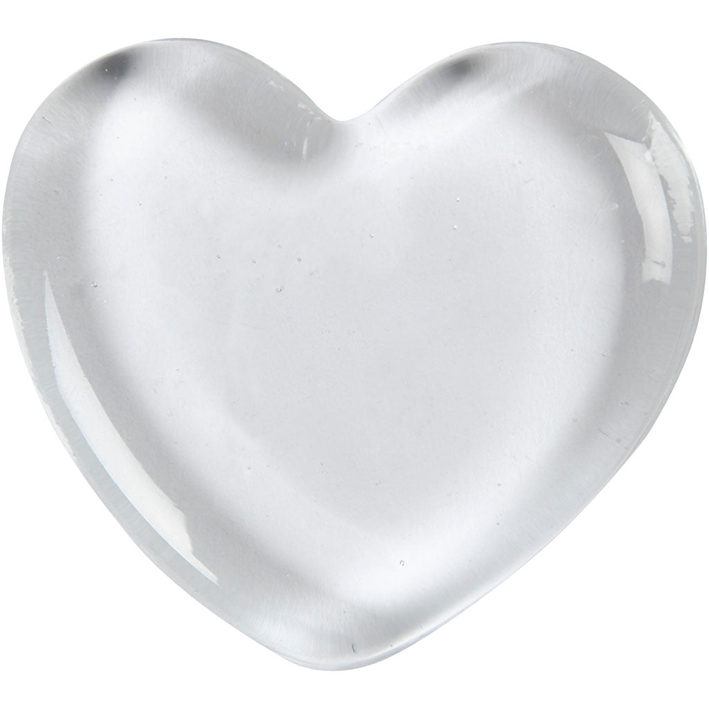 Creativ Company Hart, Dim 6.5x6.5 cm, espesor 10 mm, transparente, 1 pieza