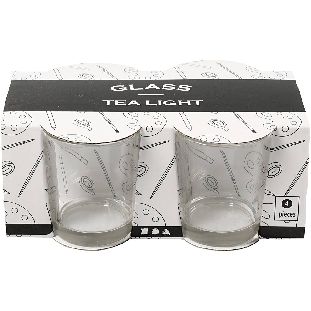 Creativ company tea light, h: 6.5 cm, d 4.5 cm, 4 pieces 1 box