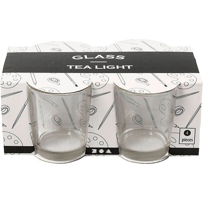 Vela de té Creativ company, h: 6,5 cm, d 4,5 cm, 4 piezas 1 caja