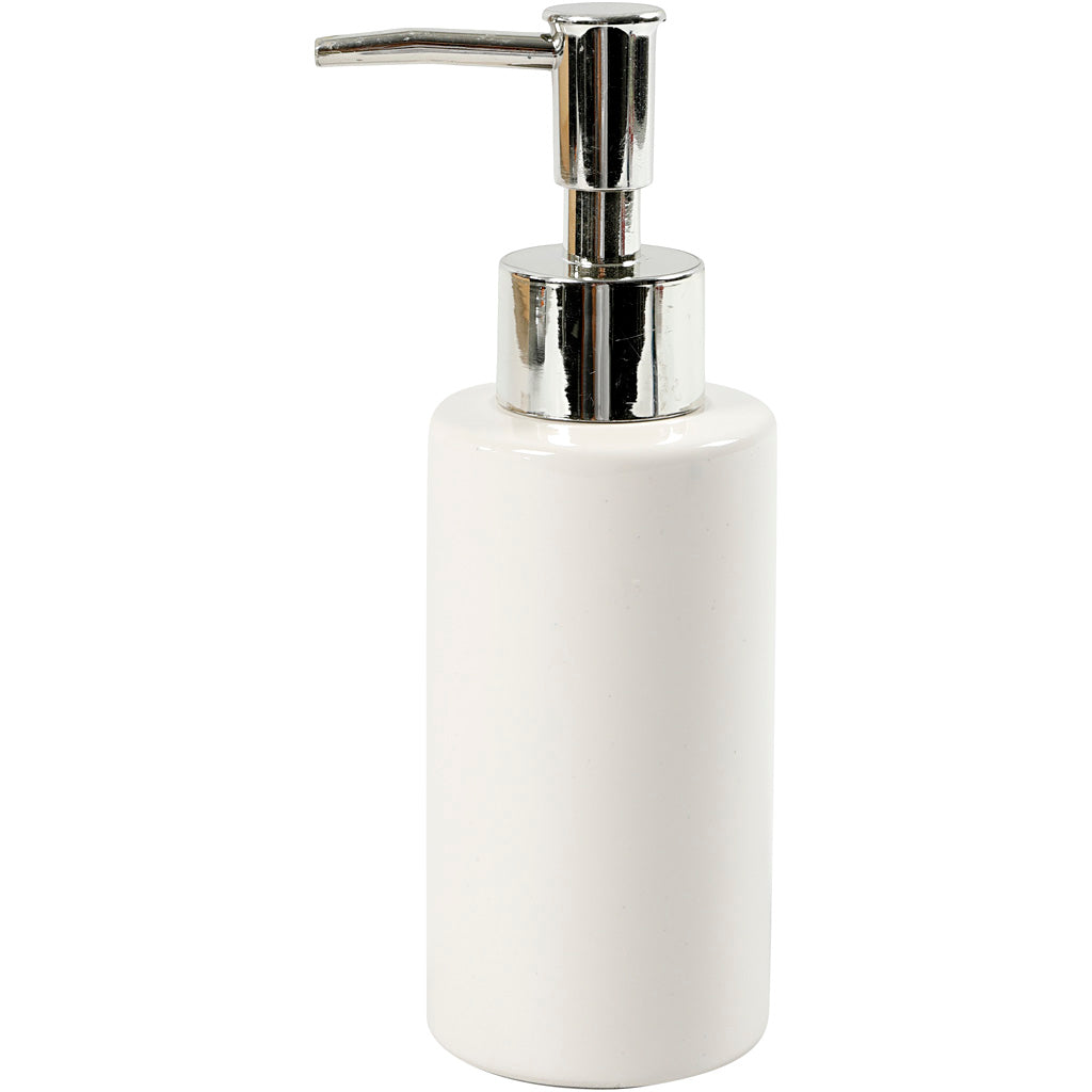Pompa per sapone Creative Company, h: 16,5 cm, d 5,5 cm, 150 ml, bianco, 1 pezzo