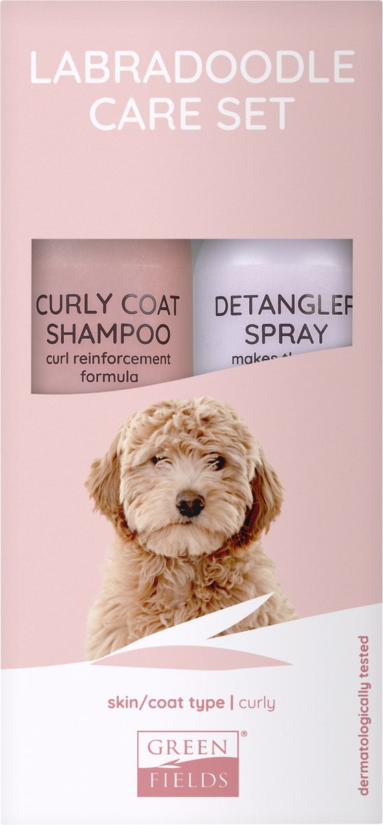 Greenfields set per la cura del pelo per labradoodle - per pelo lungo o riccio - shampoo per pelo riccio e spray antigroviglio 250ml