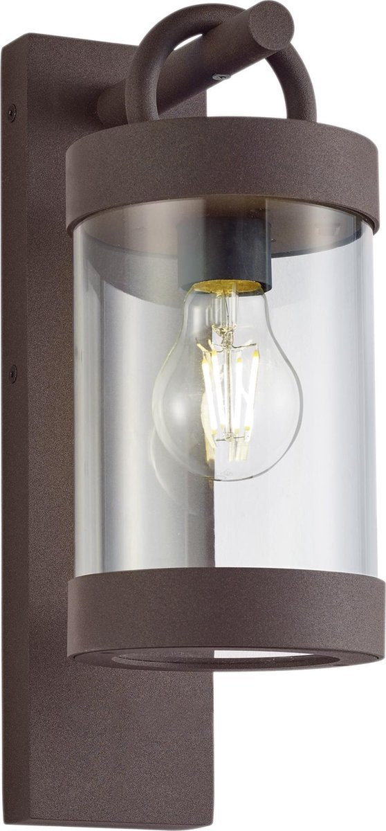 Trio sambesi - wandlamp - roestkleur - excl. 1x e27 4 w - afstandsbediening - schemersensor - rgbw-kleurenwisselaar - geheugenfunctie - oplaadbaar - zonne-energie - buitenverlichting - ip44