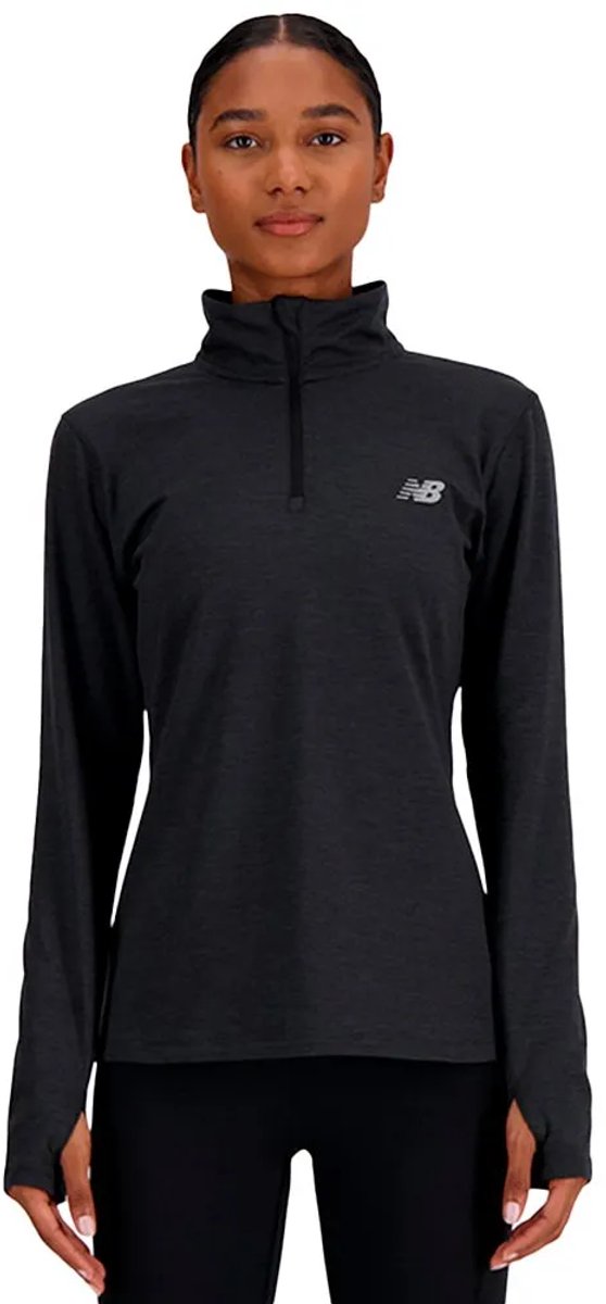 Sudadera deportiva New Balance Sport Essentials Space Dye 1 4 para mujer - Negro