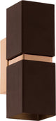 Eglo passa - wandlamp - 2 lichts - bruin, koper