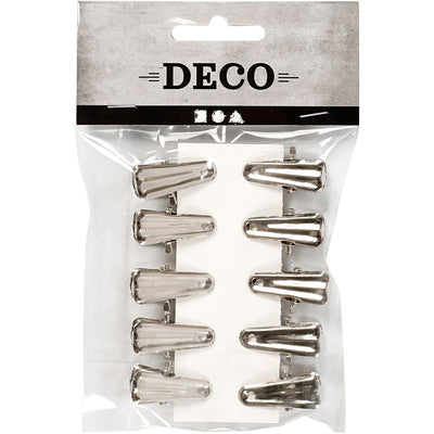 Mollette decorative Creativ Company, l: 27 mm, l: 14 mm, argento, 10 pezzi 1 scatola
