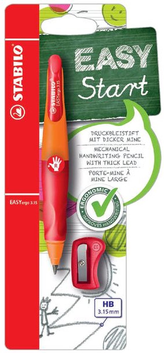 Portamine Stabilo easyergo hb 3,15mm destra o destra | 5 pezzi