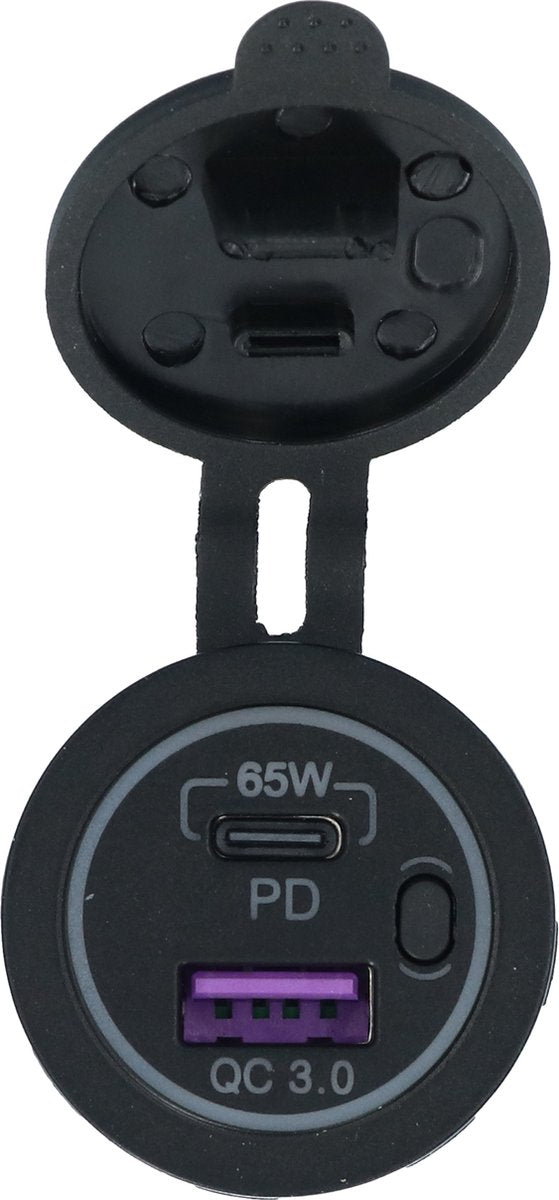 Carpoint inbouw aansluiting usb usb-c 65w snellader