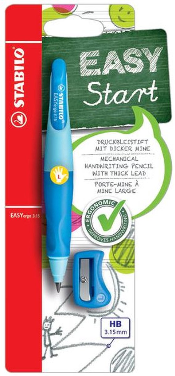 Portamine Stabilo easyergo hb 3.15mm sinistro blu | 3 pezzi