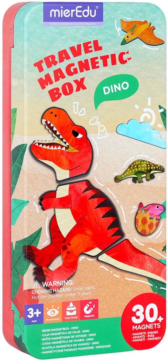 Mieredu magnetische puzzeldoos - dinosaurusland - bevat 2 scènes - meer dan 30 magneten - 3 jaar