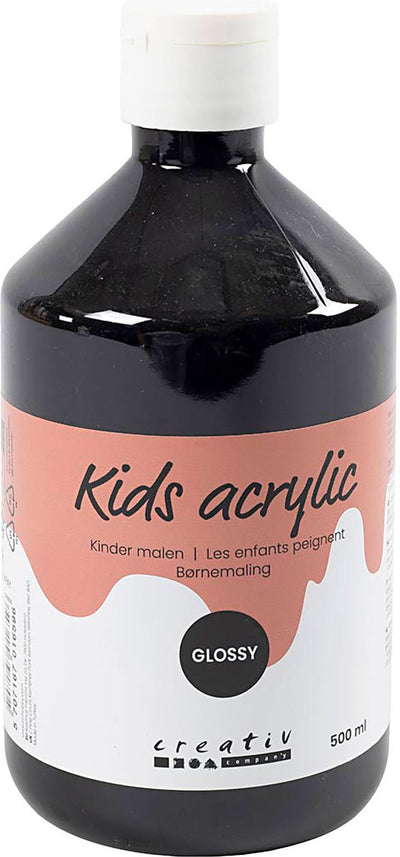 Creativ company pintura acrílica brillante, negro, 500 ml 1 botella