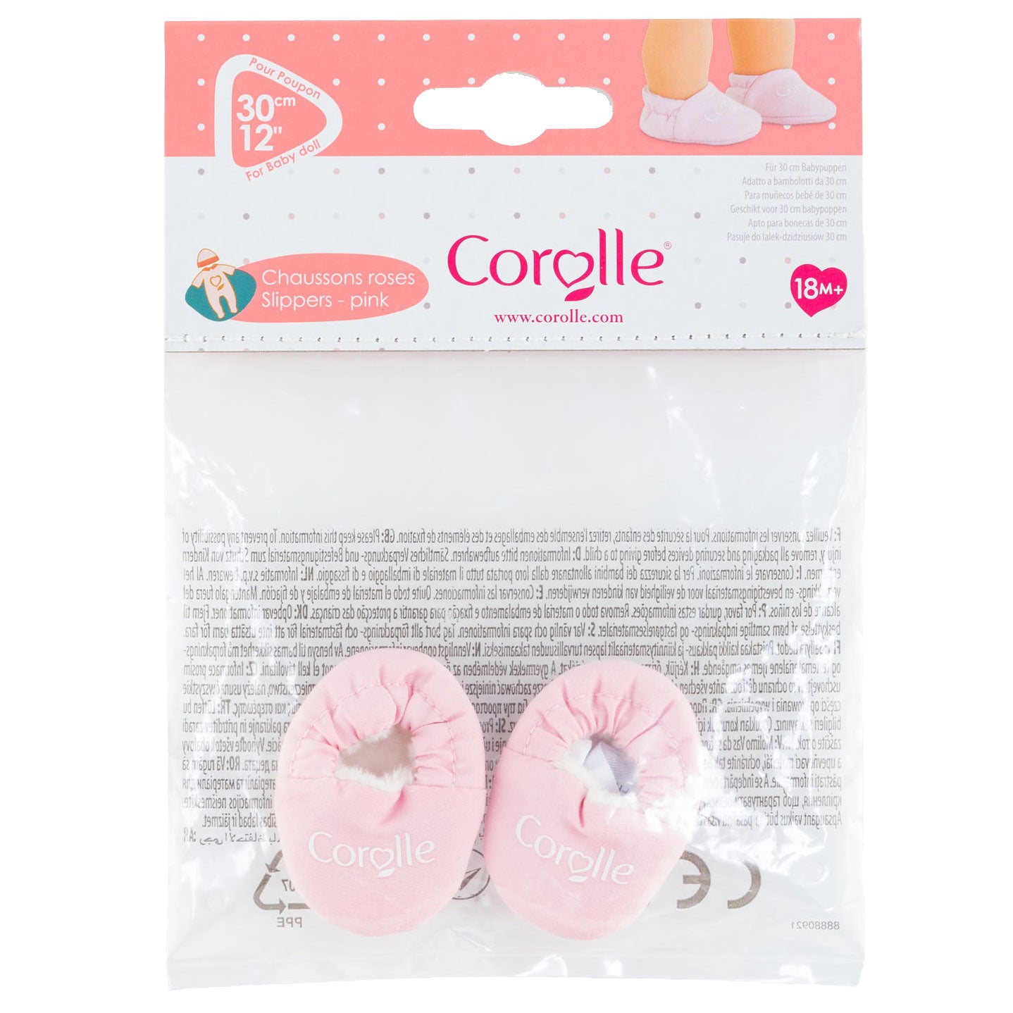 Zapatillas de muñecas Corolle Mon Poupon Pink, 30 cm