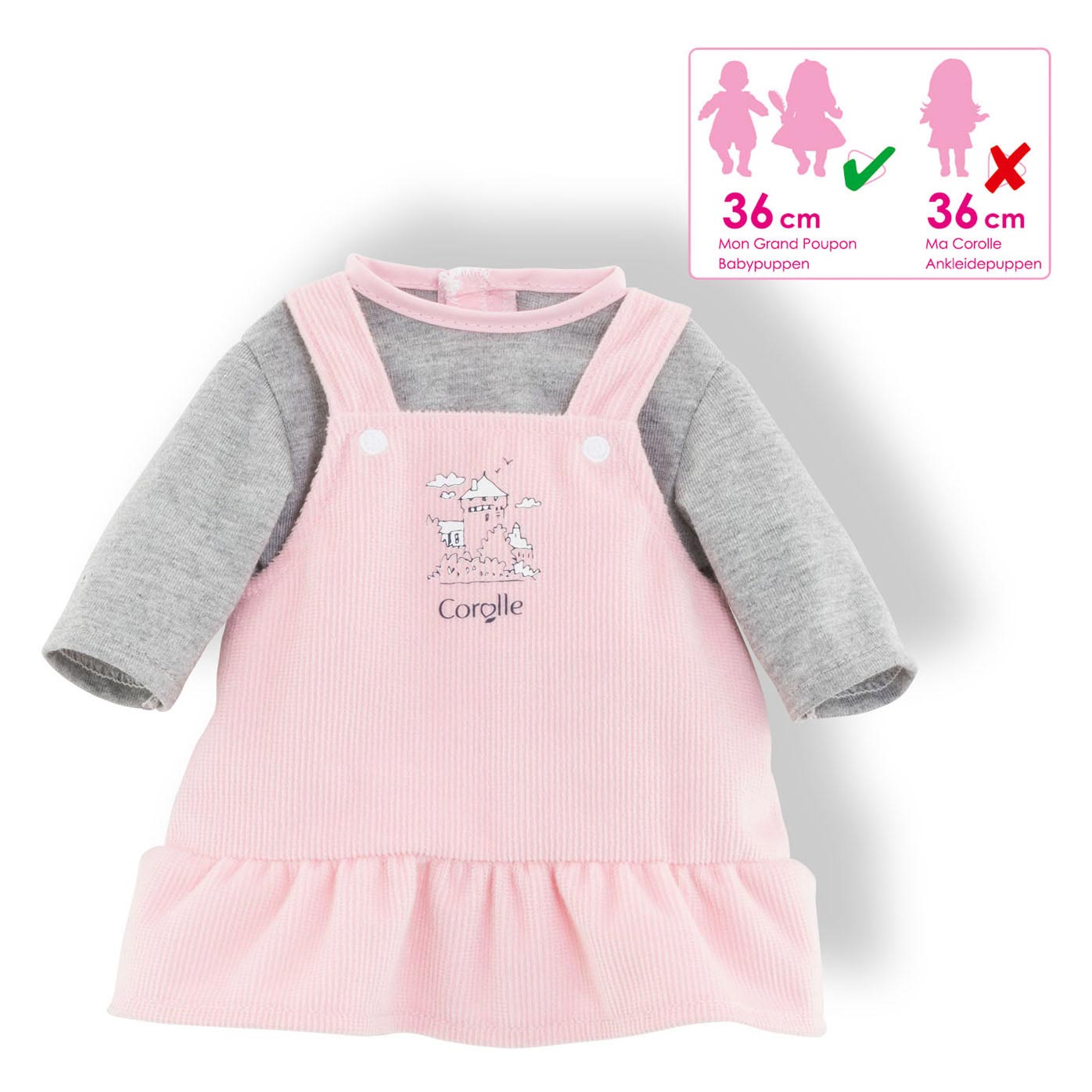 Corolle Mon Grand Poupon - Vestido de muñecas con camisa, 36 cm
