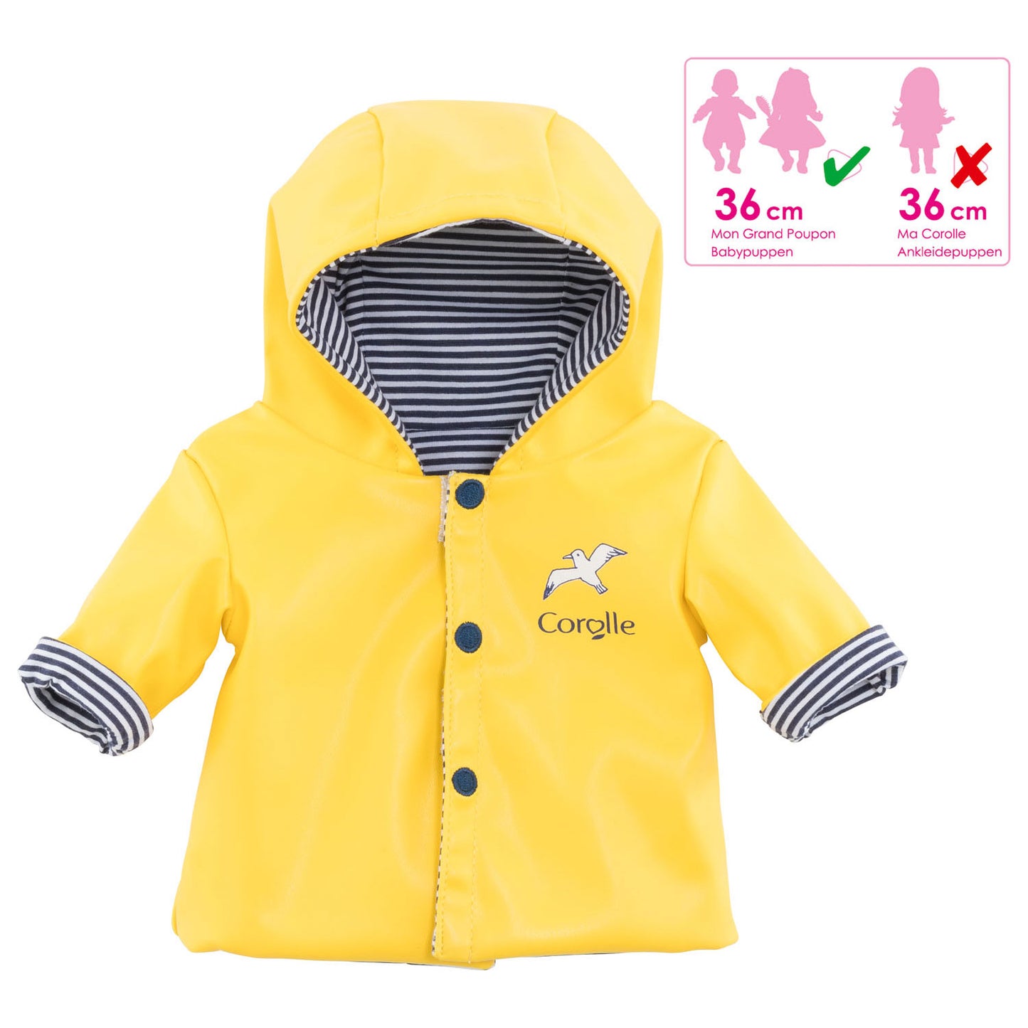 Raincoat delle bambole Corolle mon Grand Poupon, 36 cm