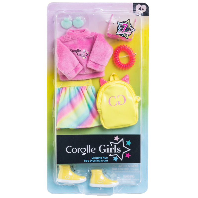 Corolle girls - poppenkleertjes fluo set dressing room