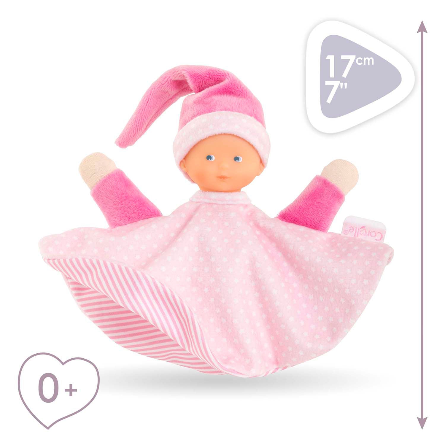 Corolle Tidoudou - pink cuddle cloth, 17 cm