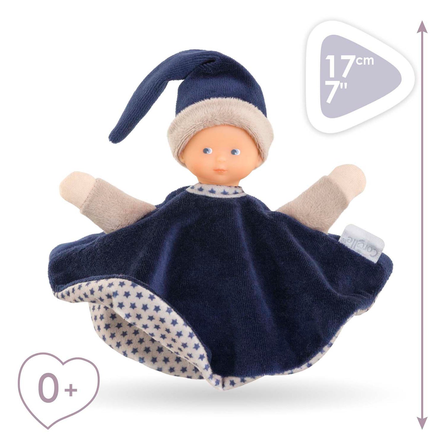 Corolle Tidoudou - Navy Blue Cuddle Cloth, 17 cm