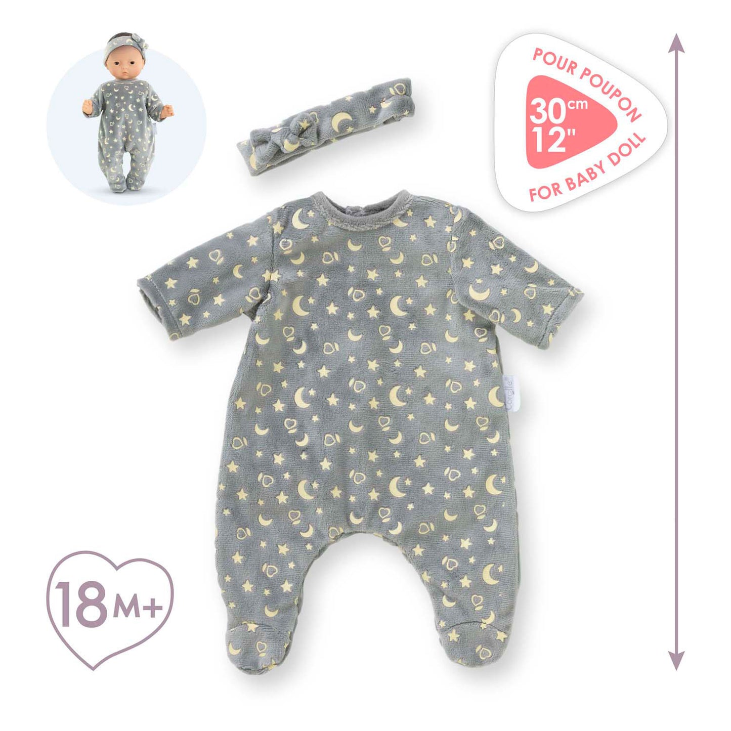 Pomes e fascia per bambole Corolle, 30 cm - Glow In the Dark