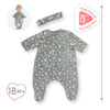 Corolle poppen pyjama en hoofdband 30cm - glow in the dark babypop kleding.