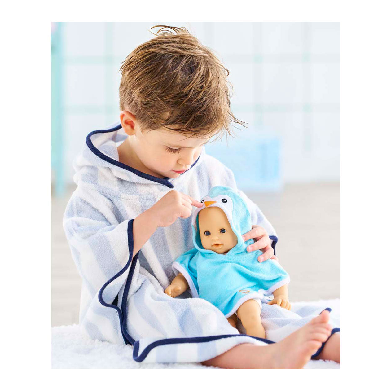 Corolle Badcape per baby pop - pinguino, 30 cm