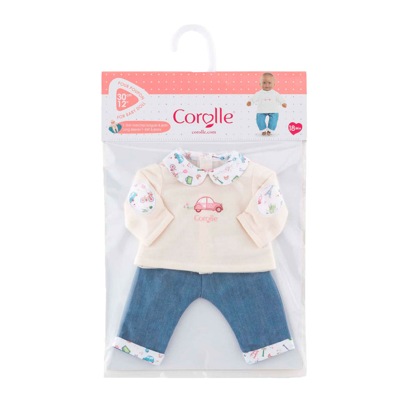T-shirt Corolle e jeans per baby bambola, 30 cm