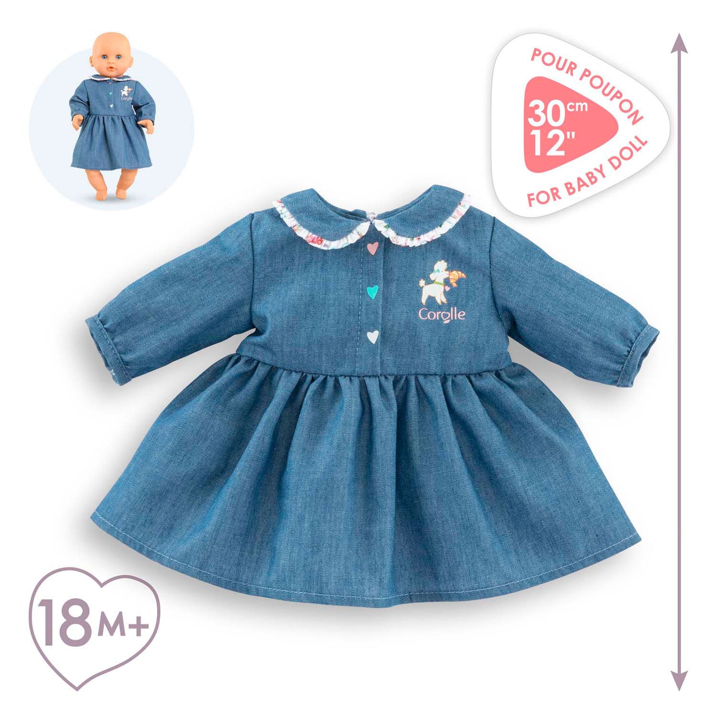Abito Corolle per baby bambola, 30 cm
