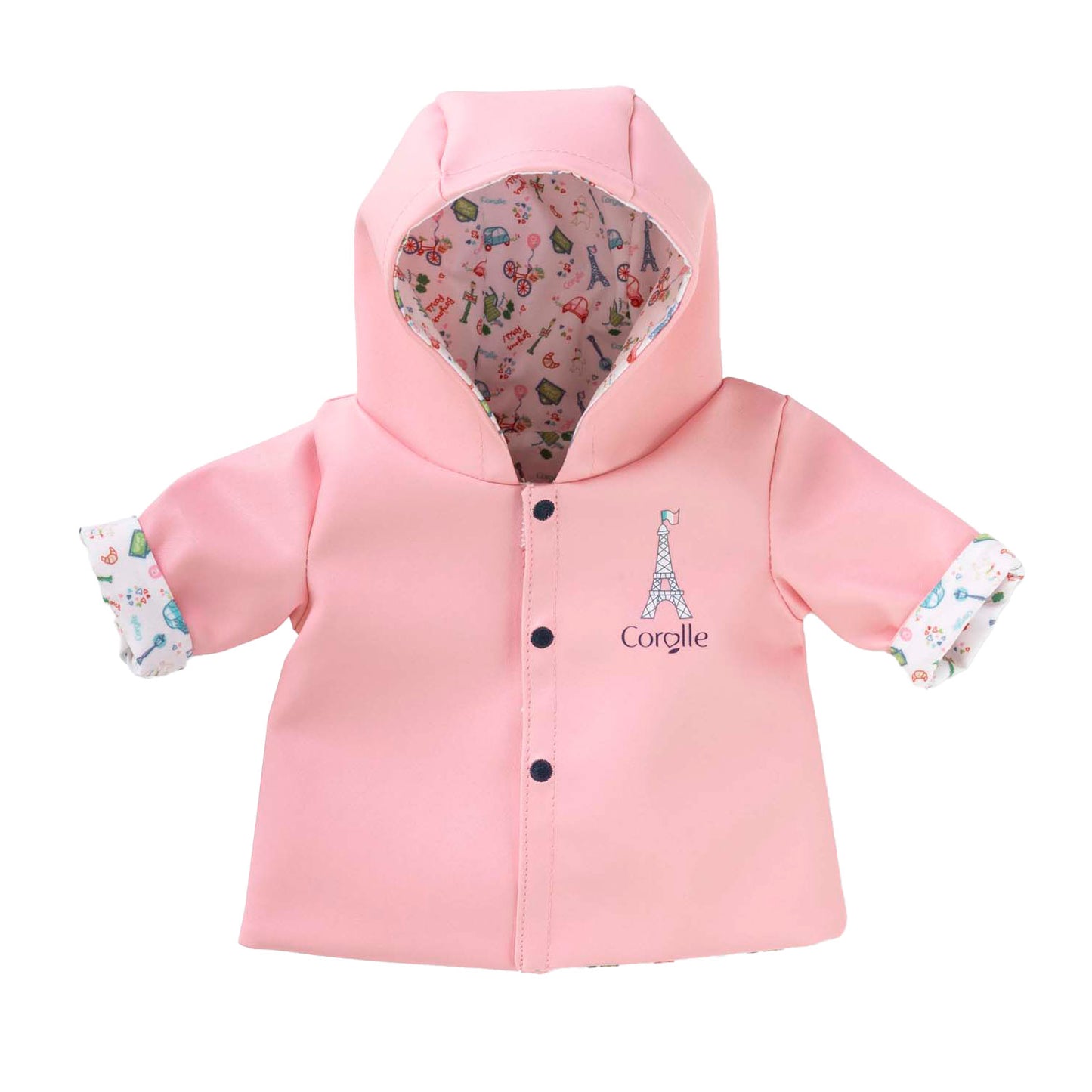 Raincoat reversibile Corolle per bambola per bambini, 30 cm