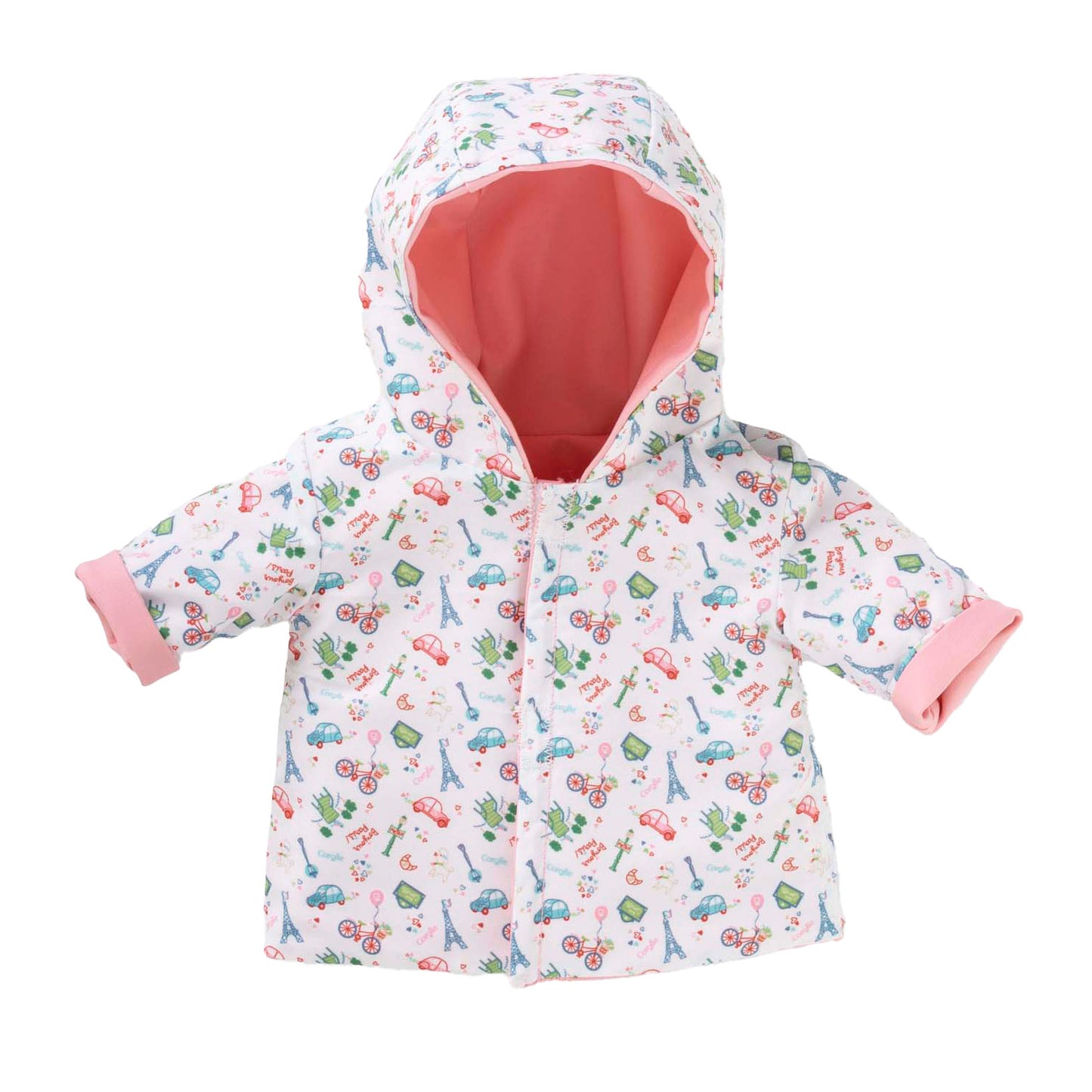 Raincoat reversibile Corolle per bambola per bambini, 30 cm