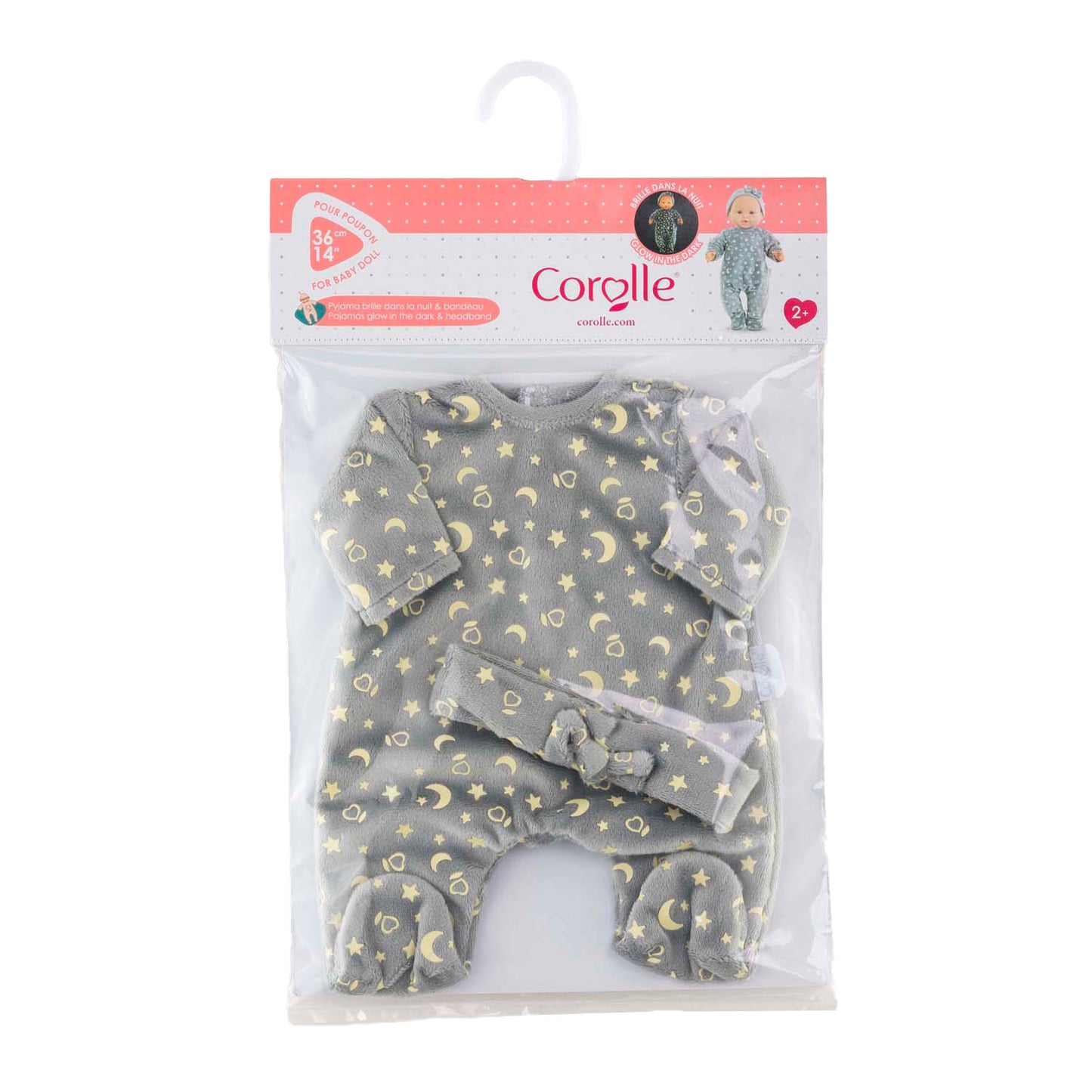 Corolle Dolls Pajamas Glitter in the Dark and Hair Band, 36 cm