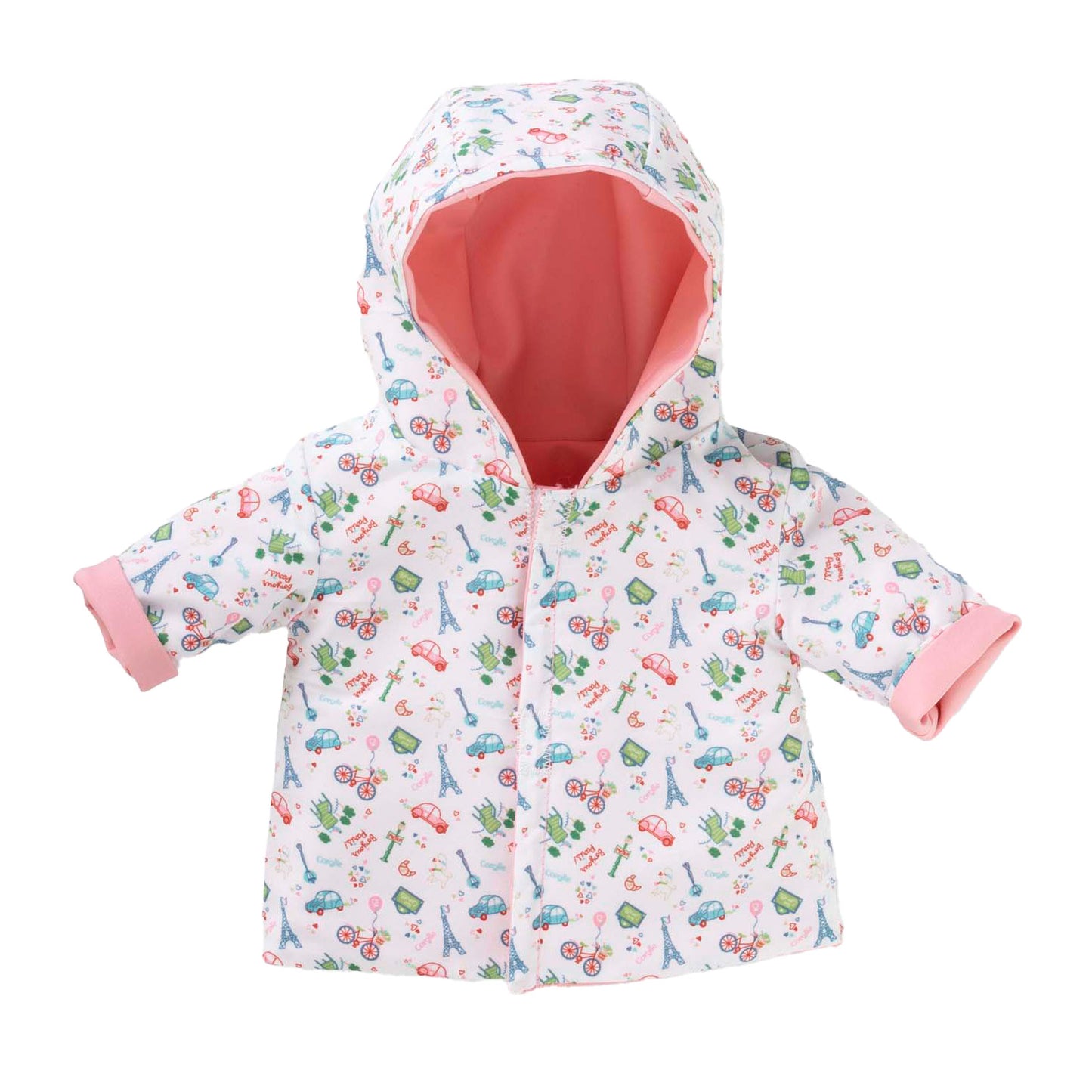 Raincoat reversibile Corolle per bambola per bambini, 36 cm