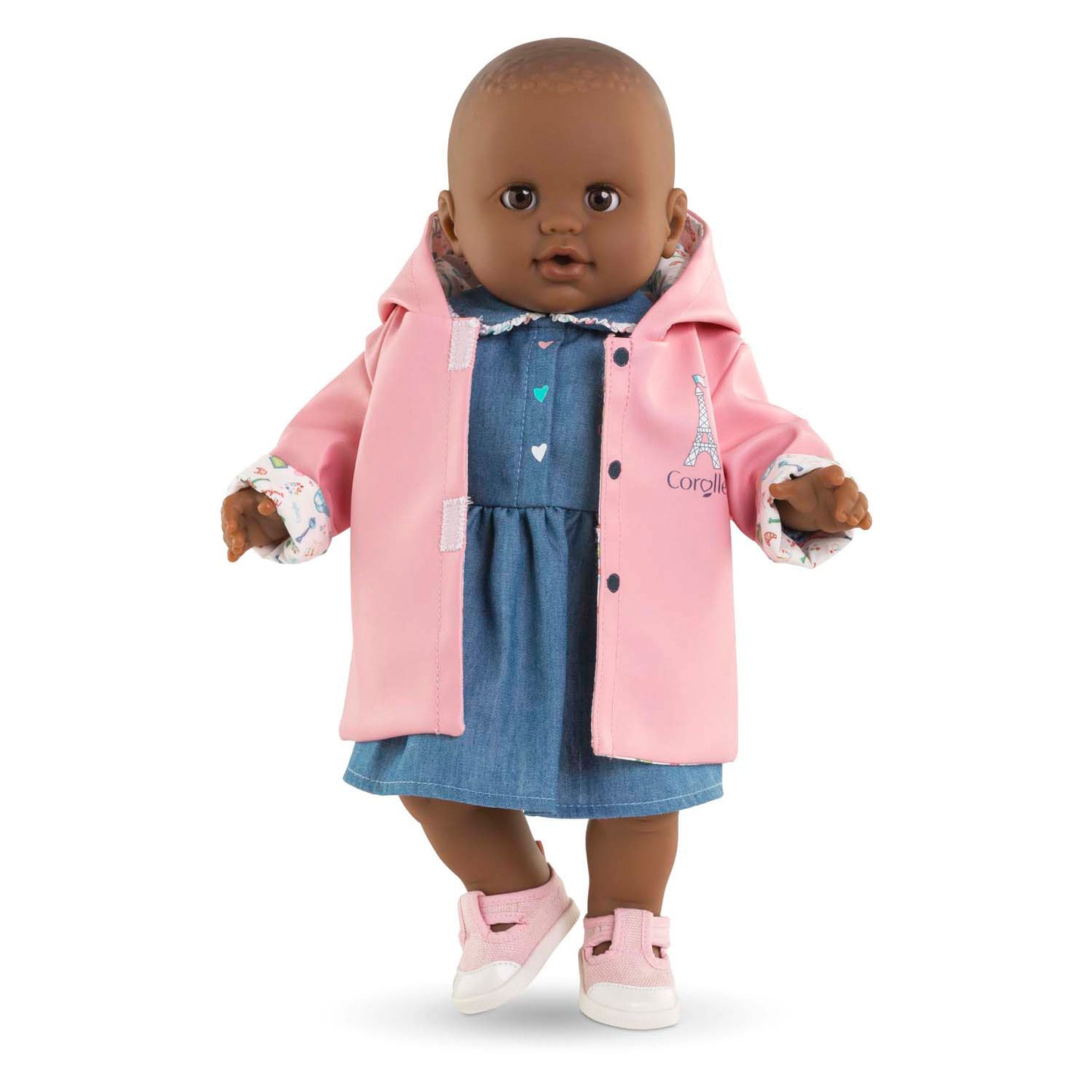 Raincoat reversibile Corolle per bambola per bambini, 36 cm