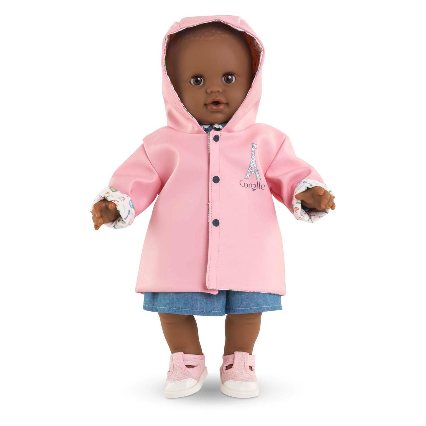 Raincoat reversibile Corolle per bambola per bambini, 36 cm
