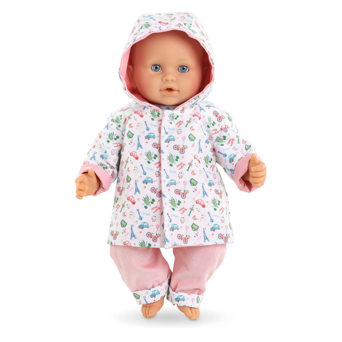 Raincoat reversibile Corolle per bambola per bambini, 36 cm