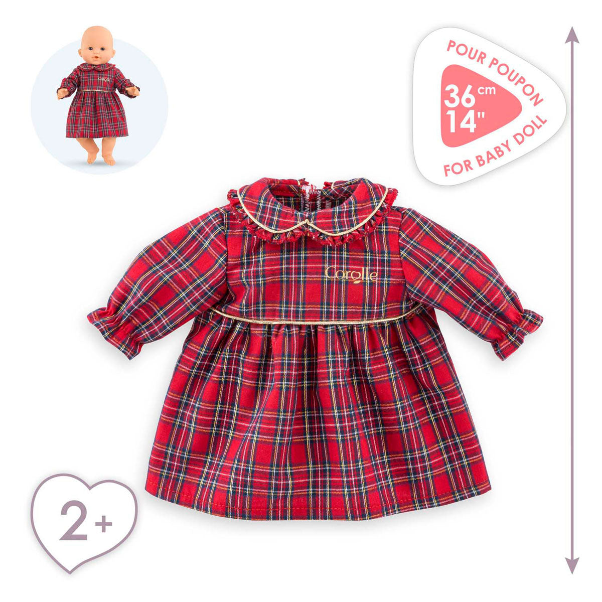 Coralle Holidays Dress per baby pop, 36 cm