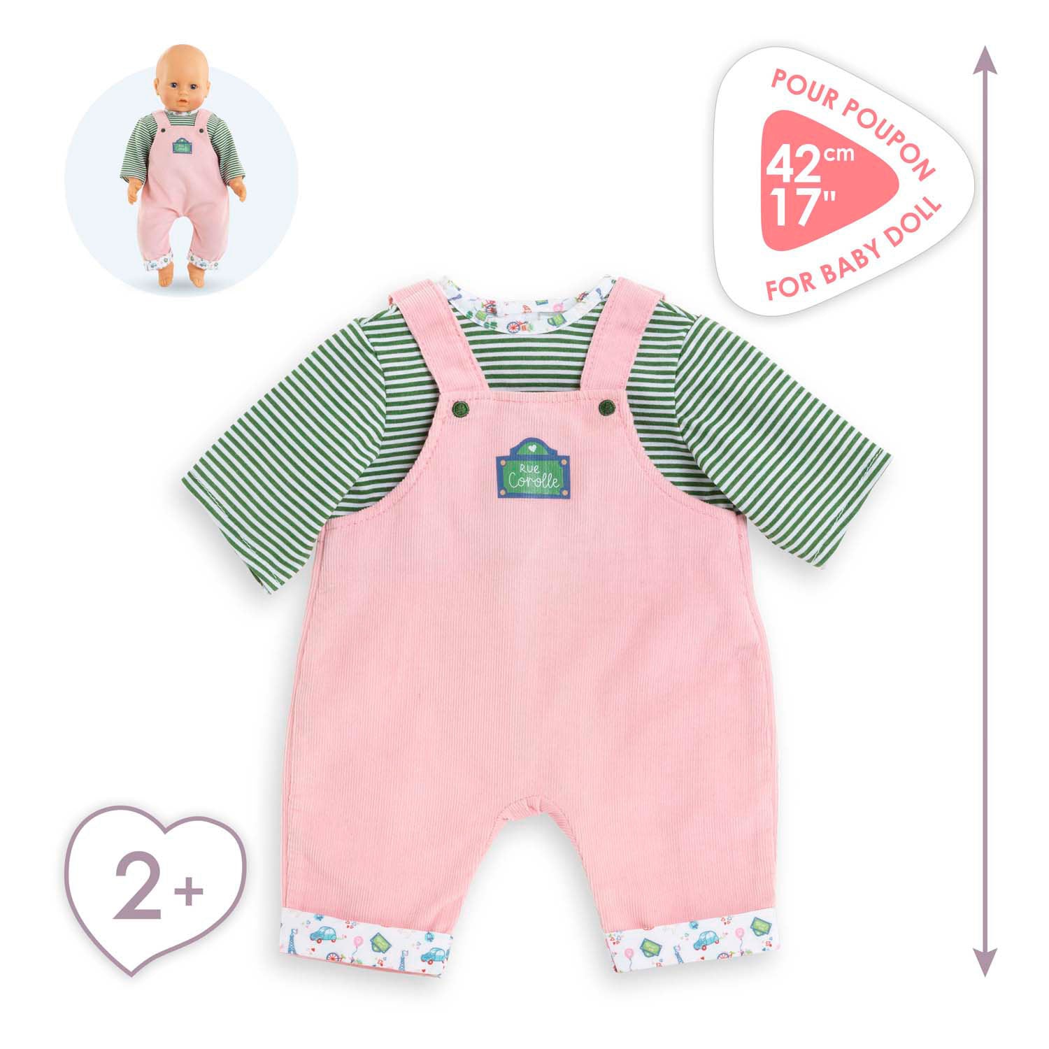 Corolle T-shirt and overall for Baby Pop, 42cm