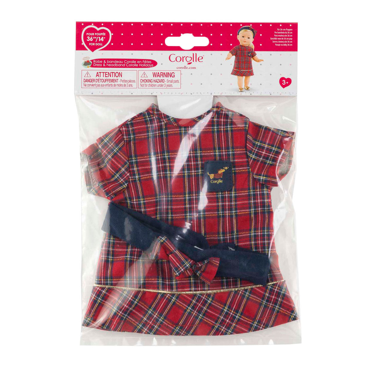 Abito da vacanza Corolle e fascia per capelli per babydoll, 36 cm